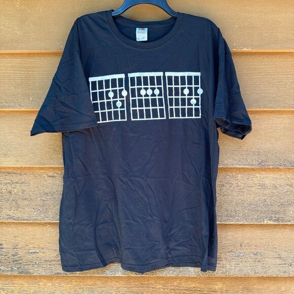 Fruit of the Loom Dad Guitar Tee Cords Black T-shirt Size XL - Picture 2 of 10